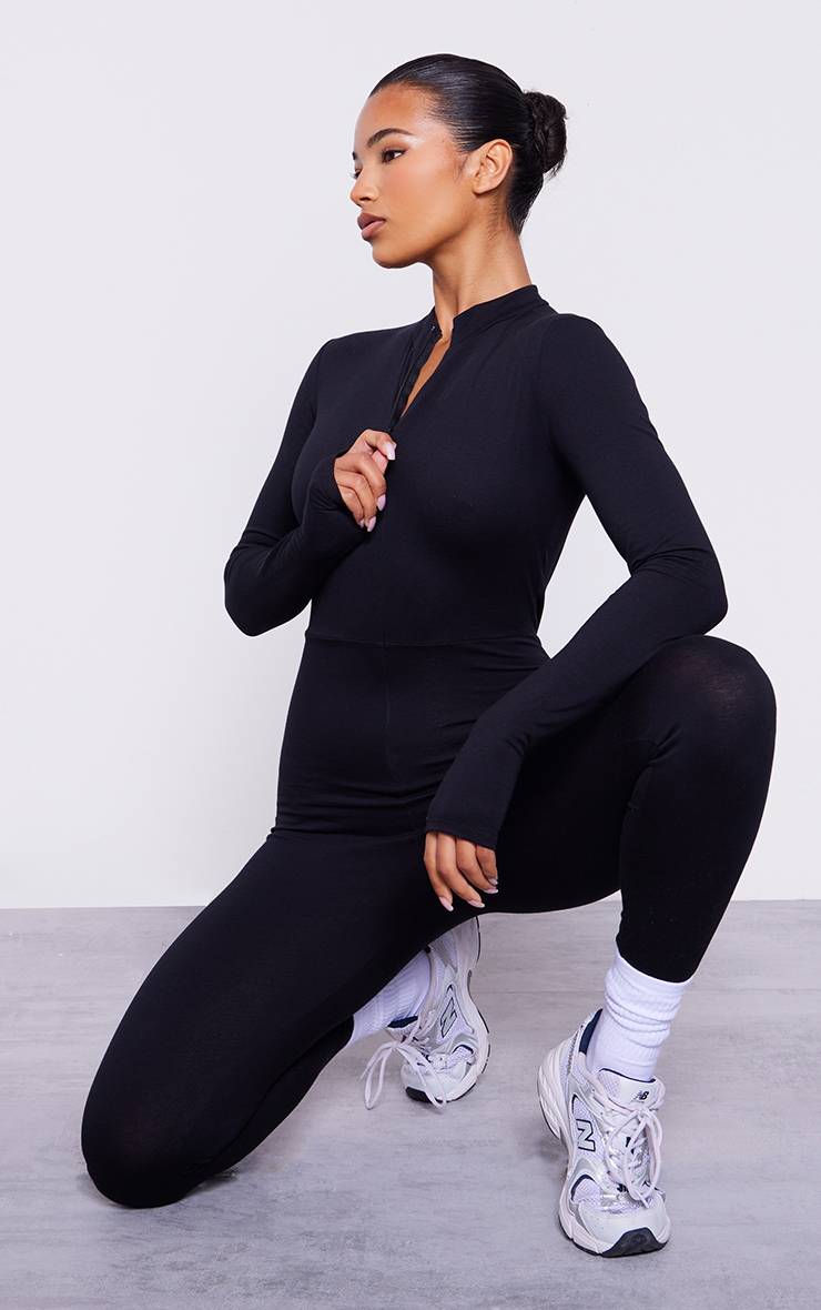Noir Combinaison-pantalon En Coton À Fermeture Éclair