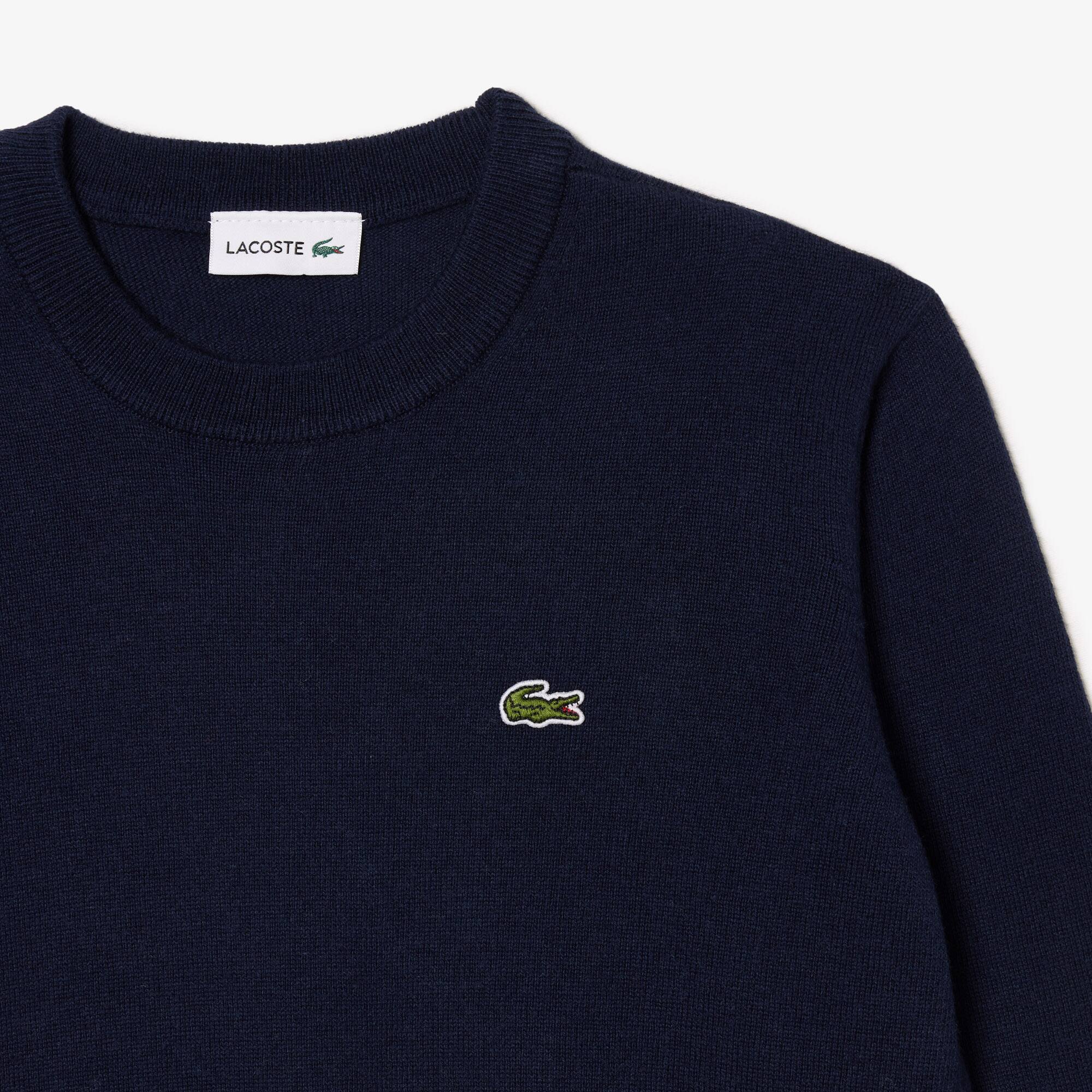 Pull en jersey de coton et laine mérinos Pullovers & Sweatshirts - Bleu - Lacoste - Enfant
