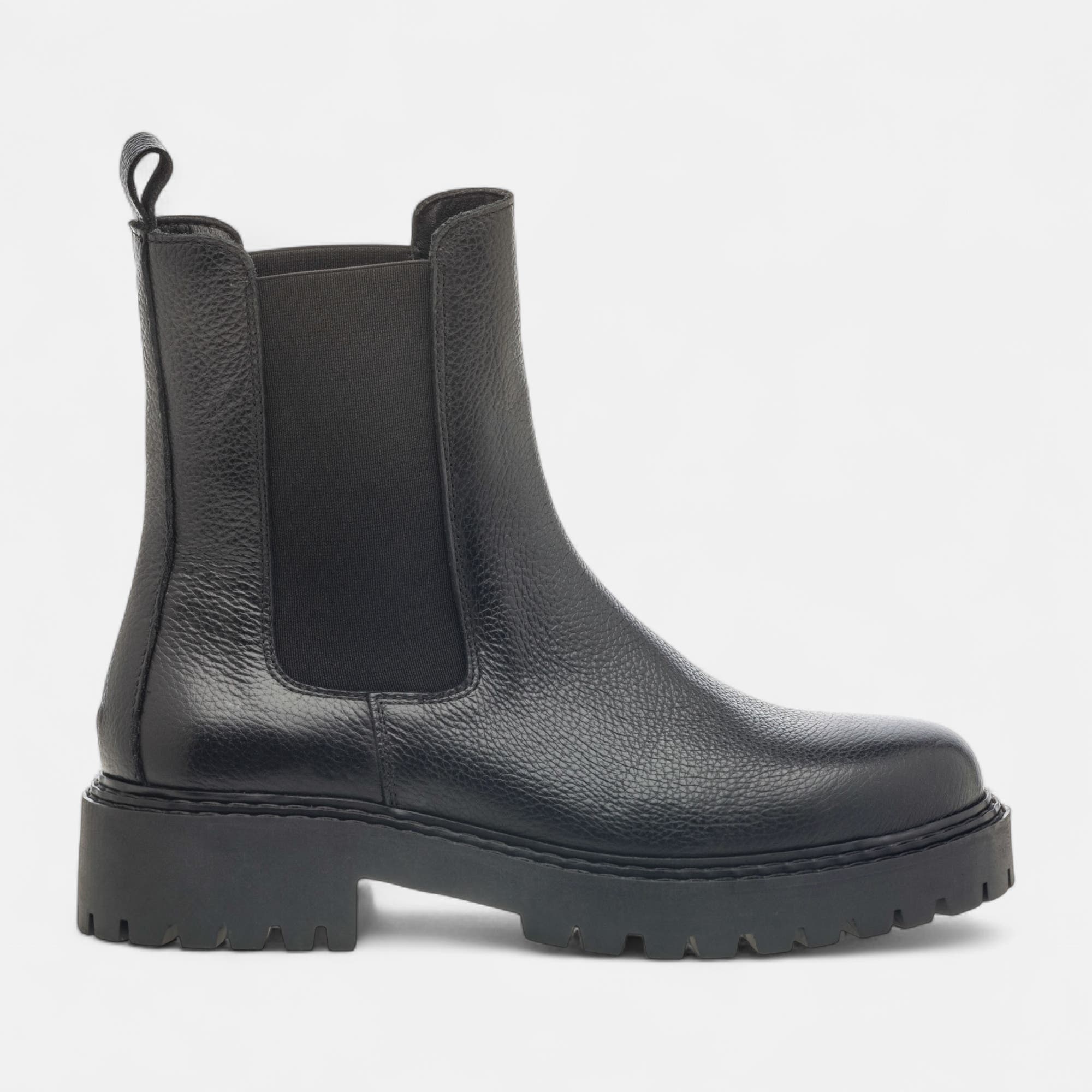 Boots chelsea Femme en cuir noir