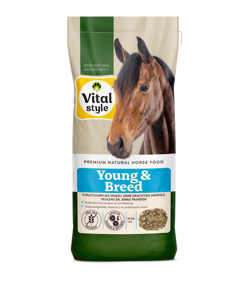 VITALstyle Young & Breed Muesli - Paardenvoer - 15 Kilogram - Zak