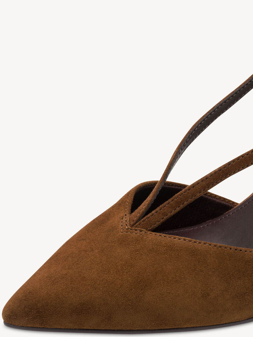 Leren Slingpumps - bruin