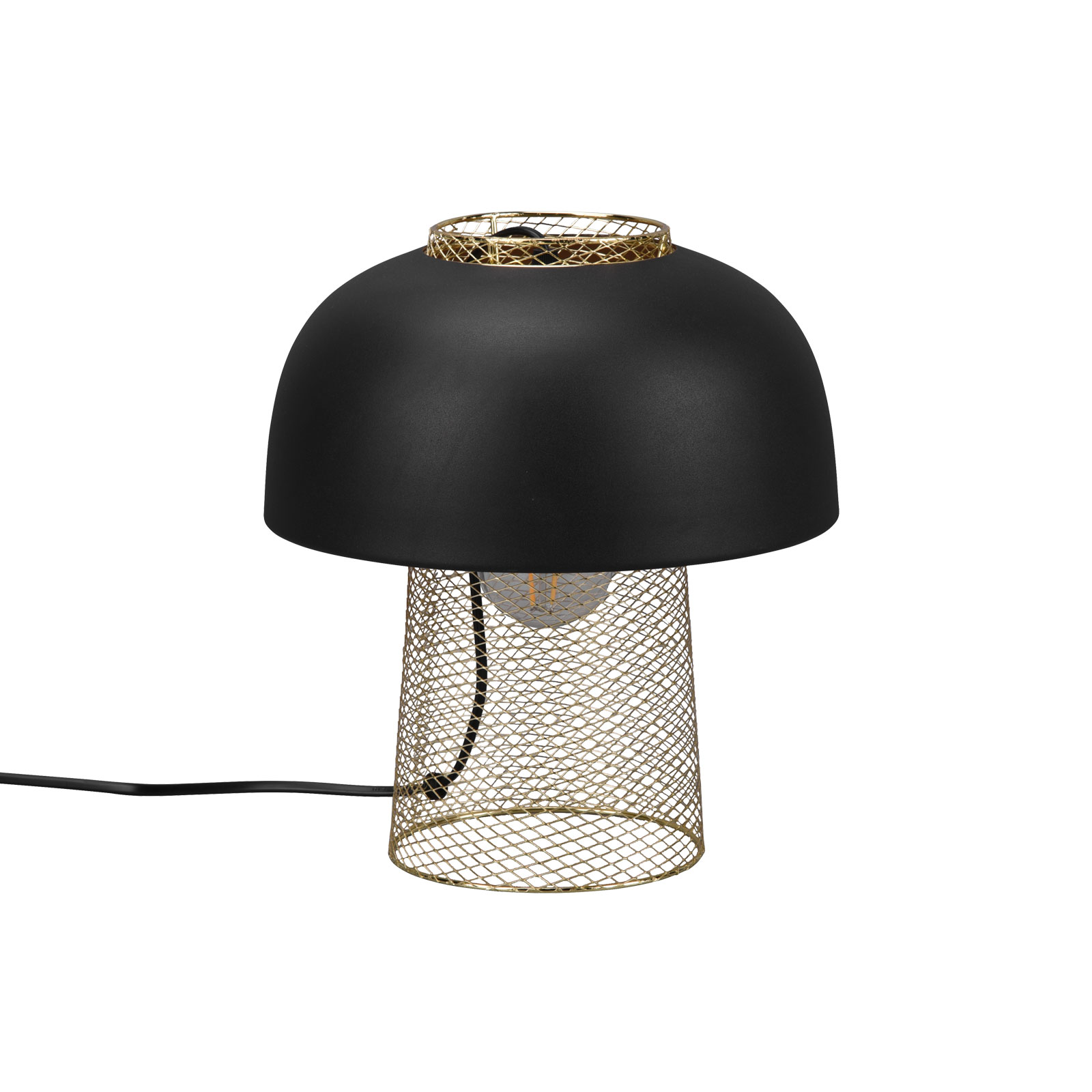 Tischleuchte - schwarz-gold - Industrial Style - 28 cm