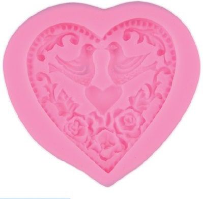 Stafil - Siliconen mal - Heart with Doves - 68x62x14mm
