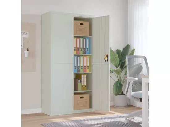 Classeur gris clair 90x40x180 cm acier