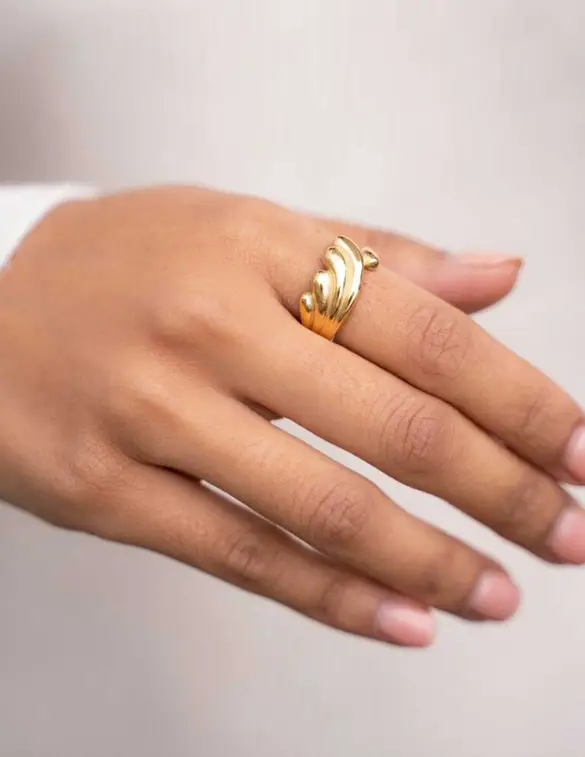 My Jewellery Statement ring met golf structuur MJ10245