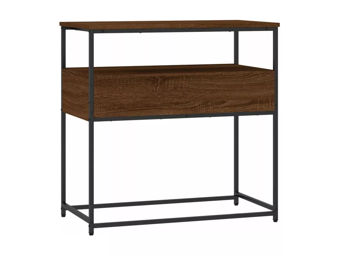 Table console chêne marron 75x40x75 cm bois d'ingénierie