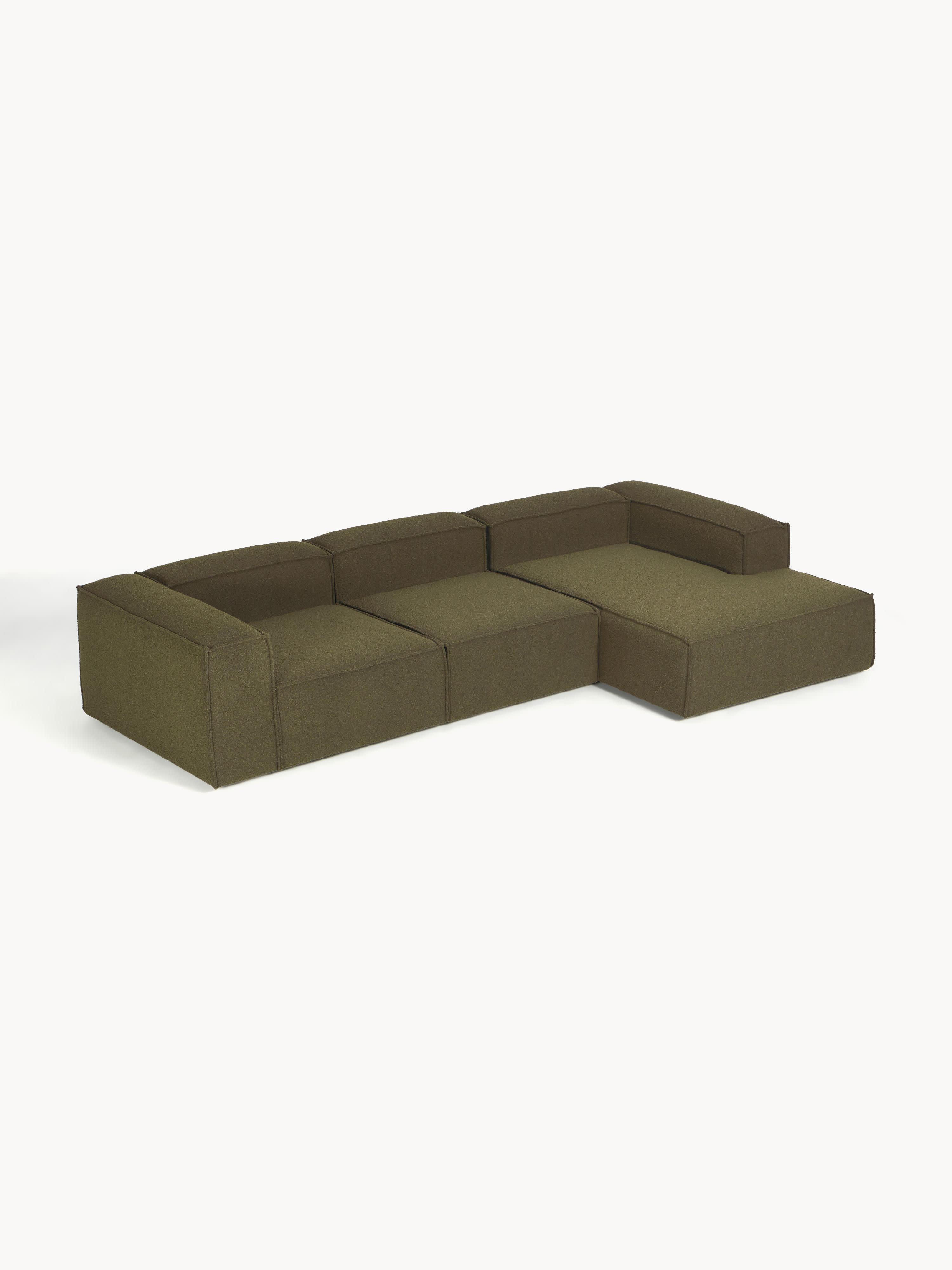 Bouclé modulaire hoekbank Lennon (4-zits)