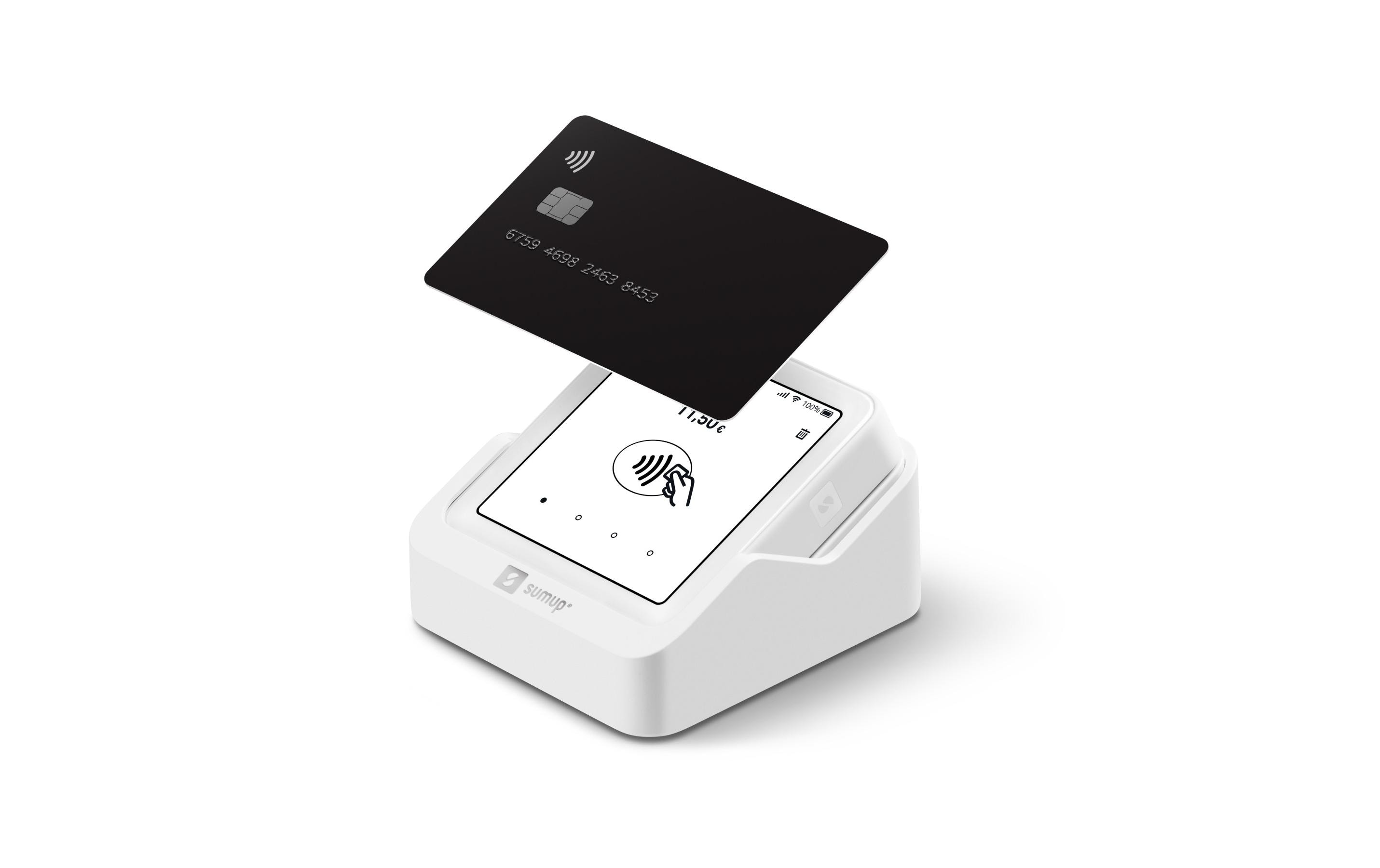 Chipkartenleser Solo Touch Kartenterminal + LadestationTouchscreen Chip- und PIN-Kartenterminal mit Ladegerät
