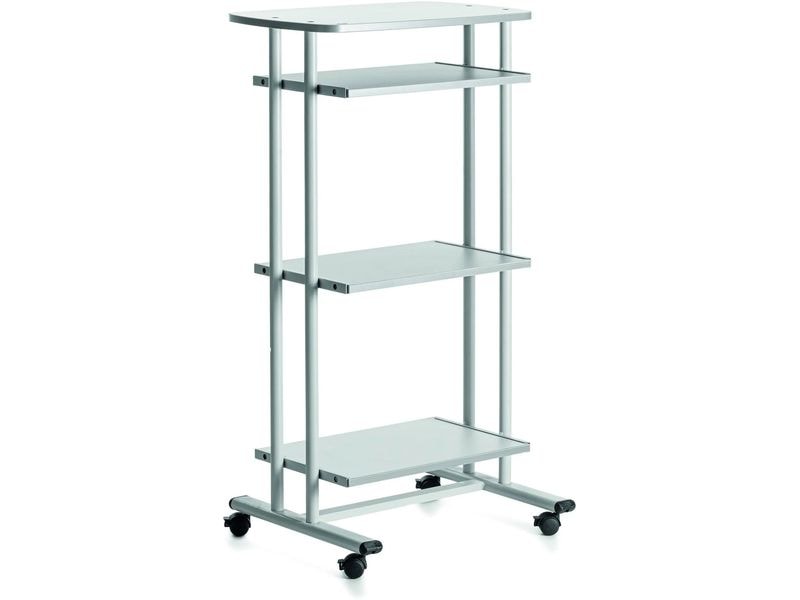 Rocada Computertisch 68 x 53 x 126 cm, Grau Computertisch mit Rollen