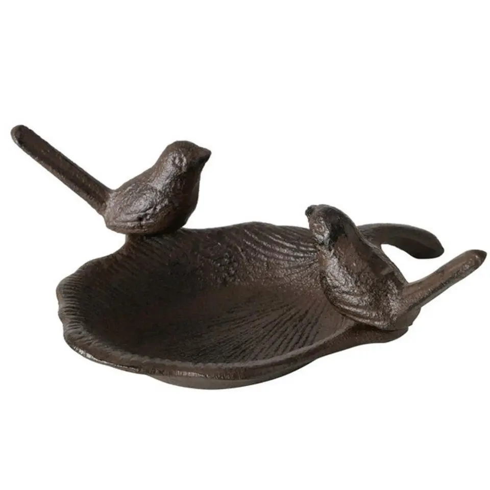 Boltze vogelbad/voederschaal - bruin - ijzer - D18 x H6 cm