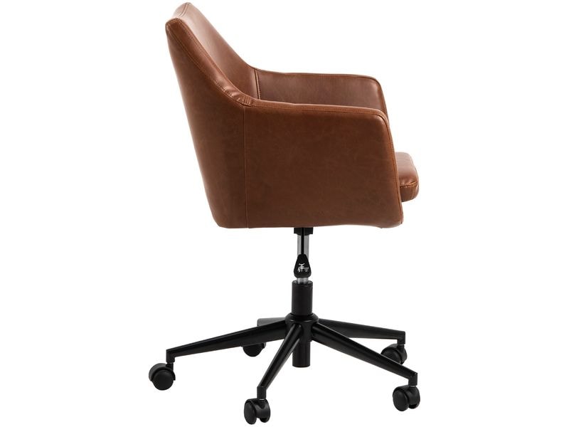 AC Design Bürostuhl Nora, mit Polsterrücken und Armlehnen, Schreibtischstuhl im Leder look
