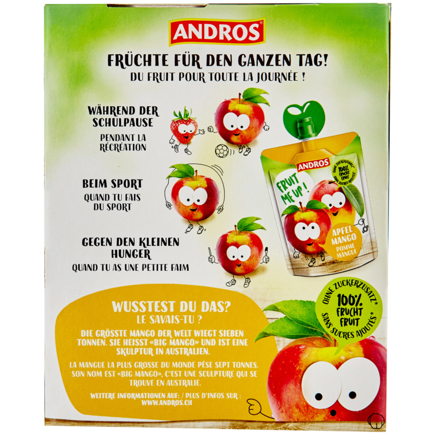 Andros Apfelmus mit Mango 4x90g