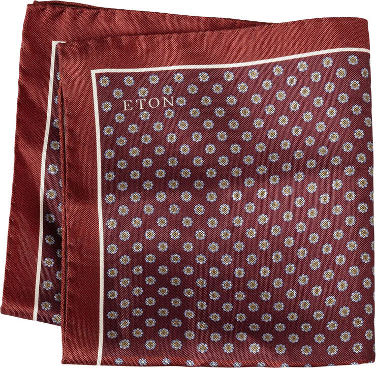 ETON Red Four-Side Silk Pocket Square Rød