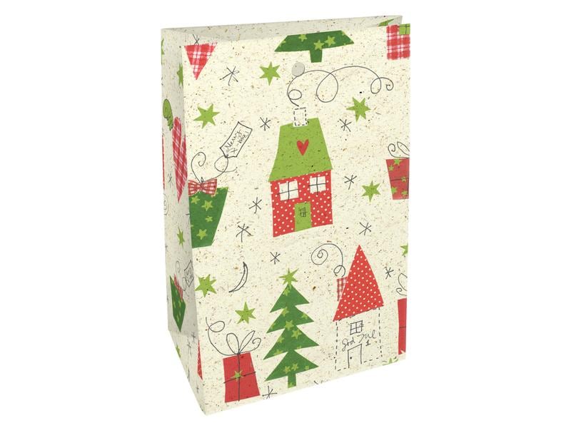 Braun   Company Geschenktüte Bullerbü 4er Set Geschenkverpackung aus Graspapier