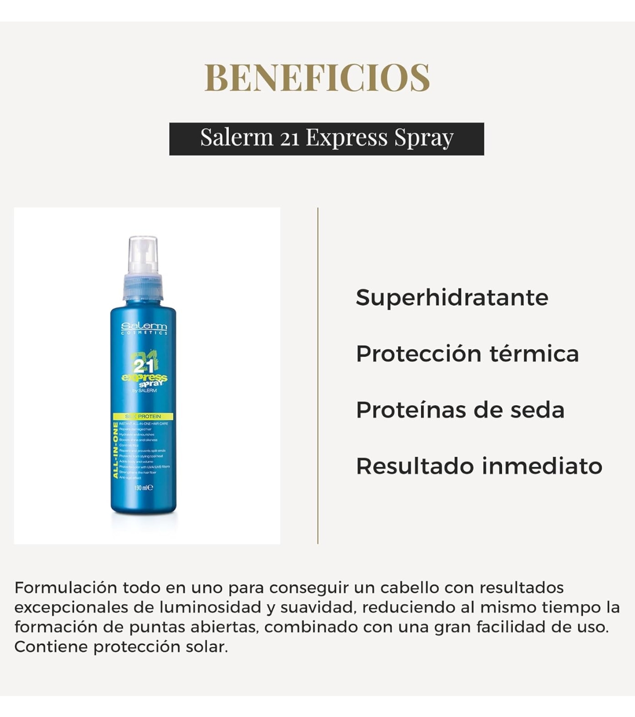 Salerm - *Salerm 21* - Máscara em spray Express Spray Silk Protein