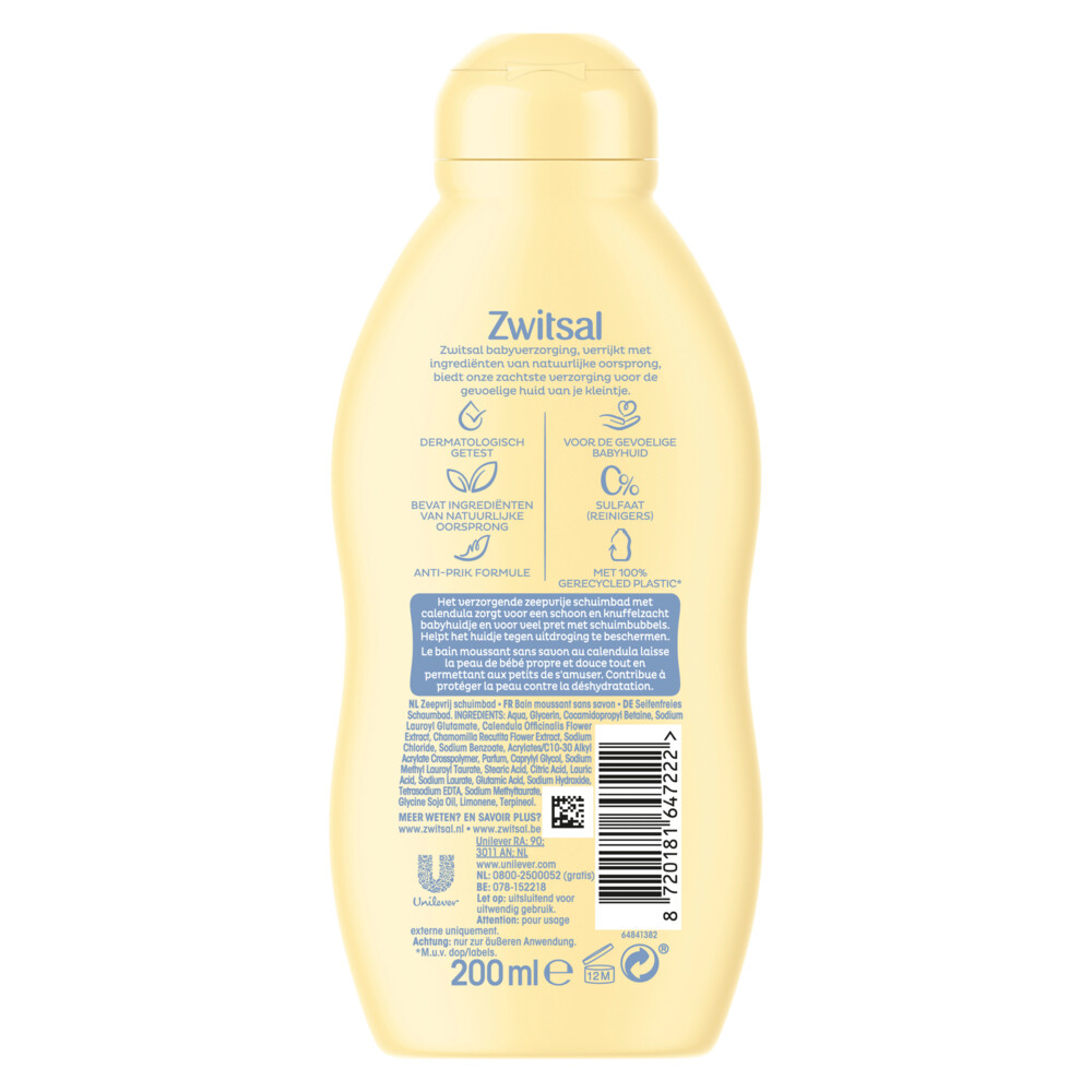Zwitsal Bad Schuimbad Zeepvrij (200 ml)