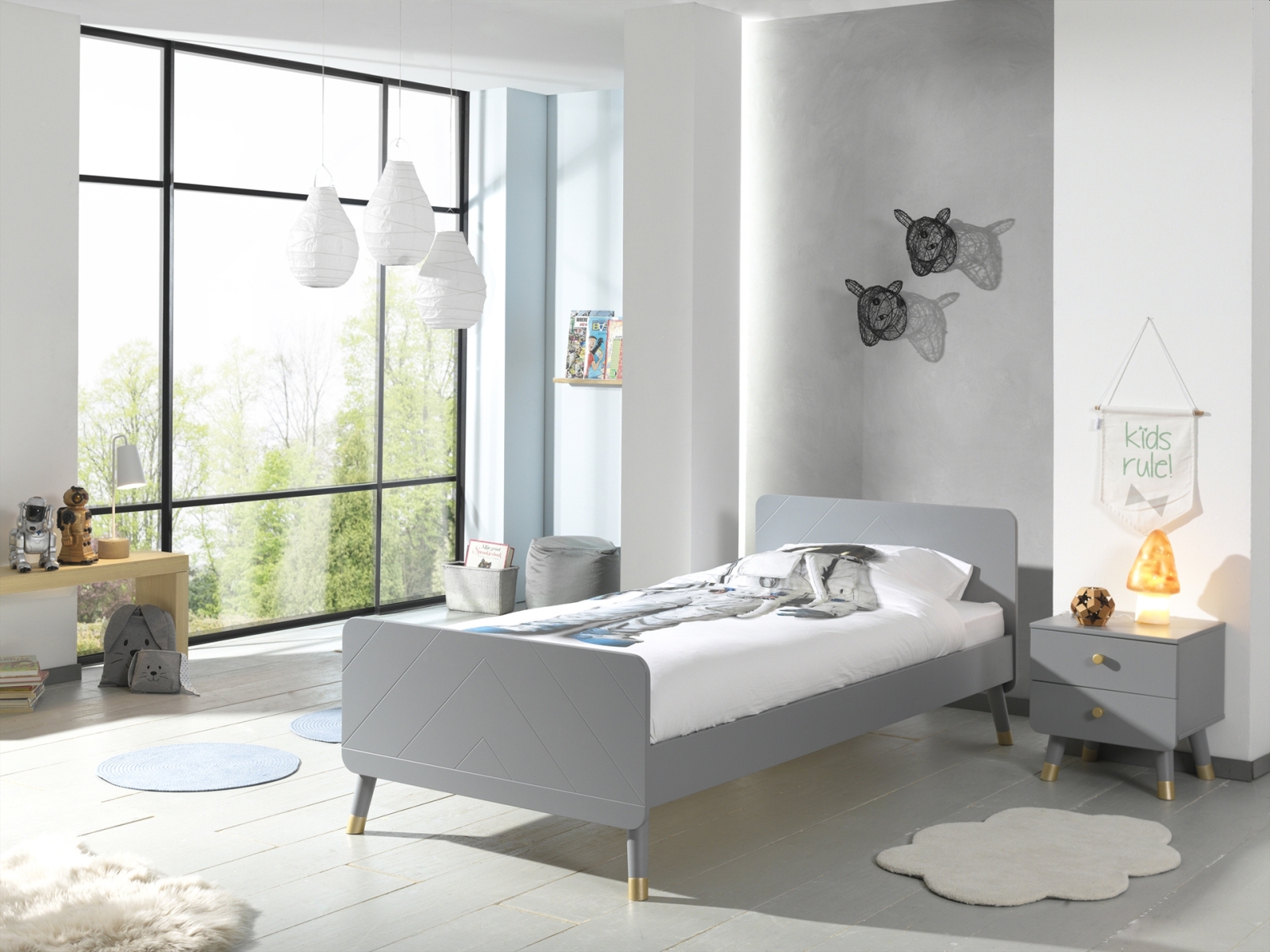 2-teiliges Kinderzimmer-Set BILLY - timeless grey - 90x200 cm
