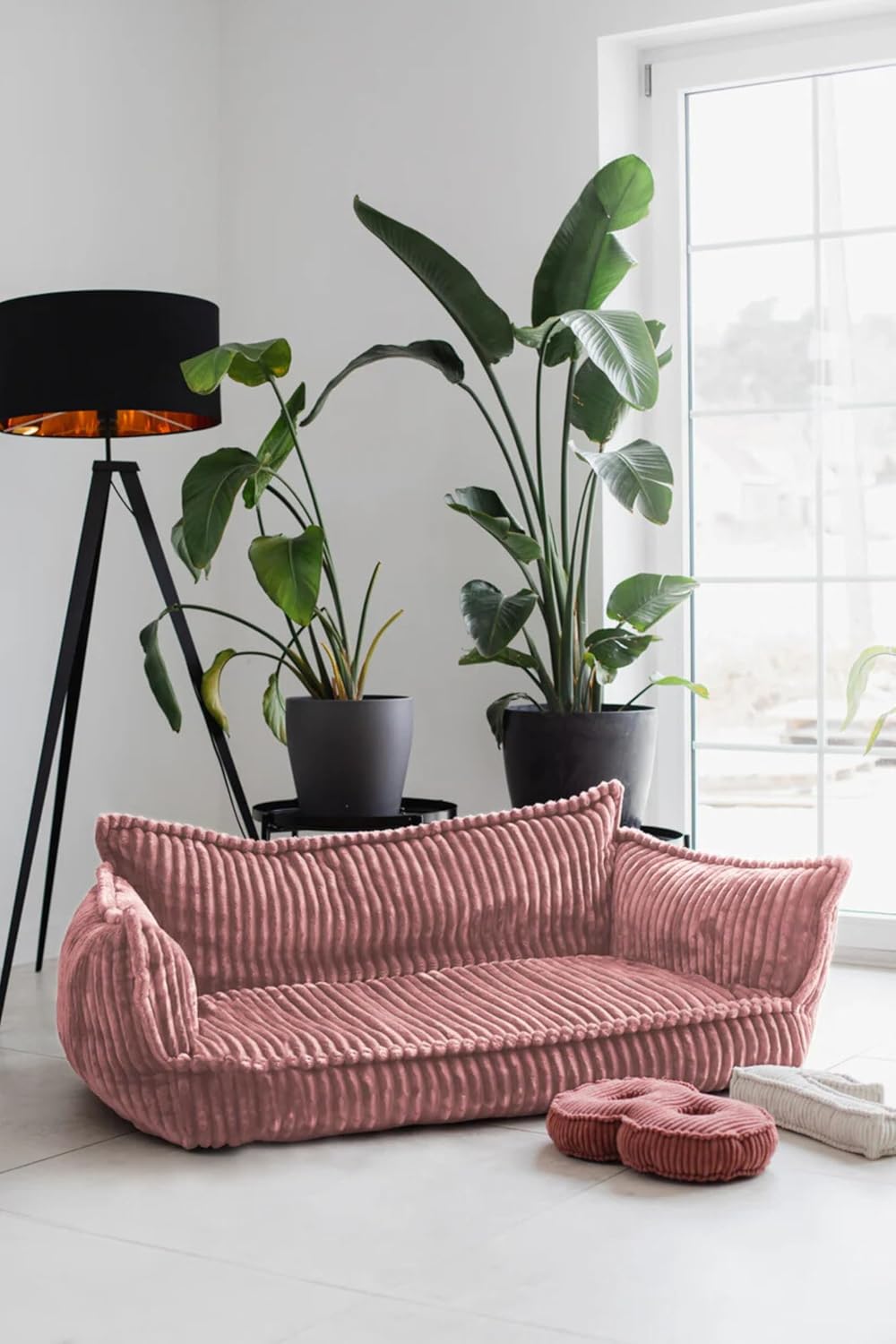 chilly pilley® Kinder Sofa aus weichem Cord – Bequeme Kindercouch mit abnehmbaren, waschbaren Bezügen – Erhältlich in vielen Farben, ideal zum Spielen, Lesen und Entspannen (Rosa)