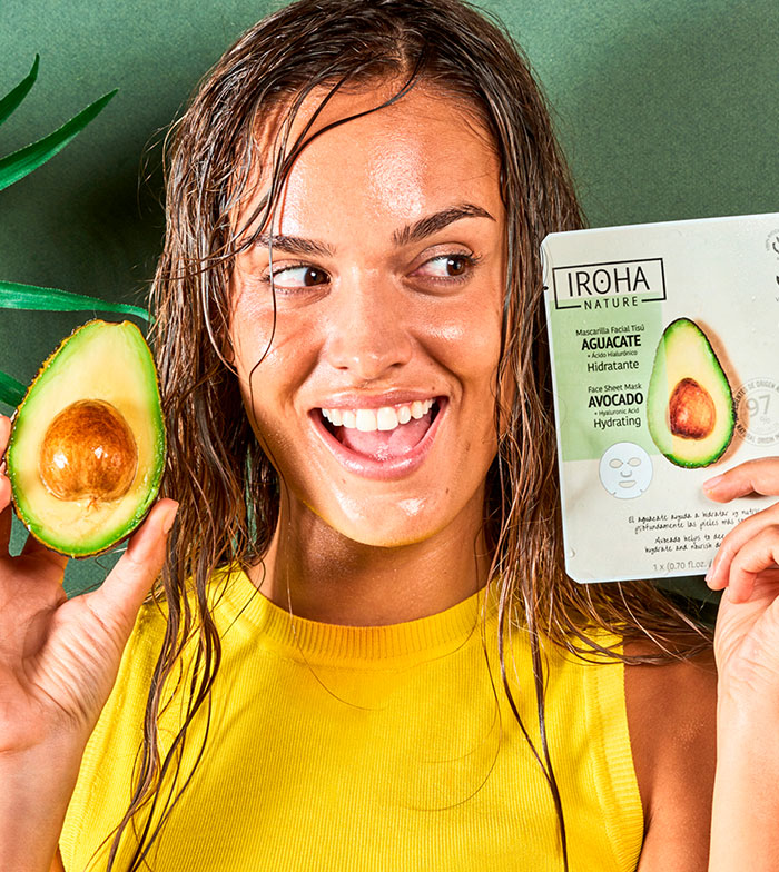 Iroha Nature - Máscara facial hidratante de tecido - Abacate
