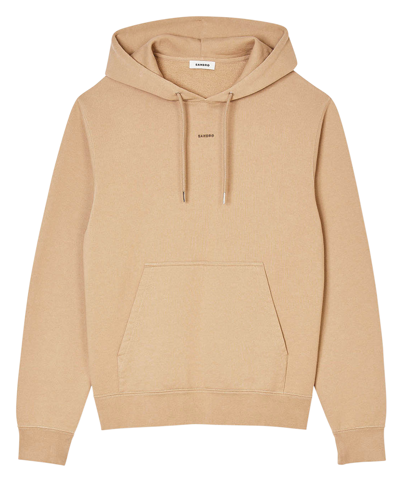 Sweat col rond regular fit à capuche en coton | Marron