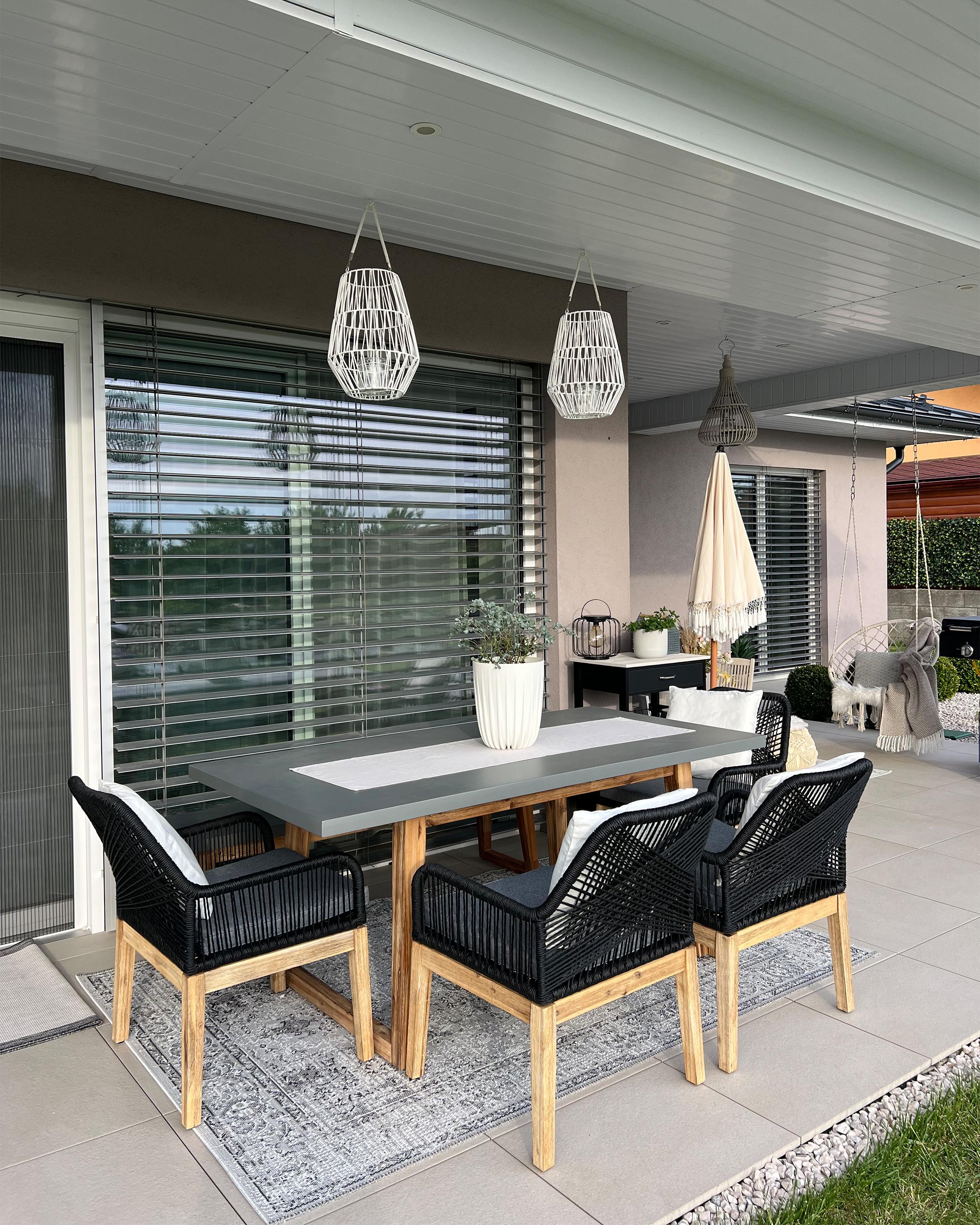 Tuin eettafel ORIA 180 cm 90 cm Beton Grijs