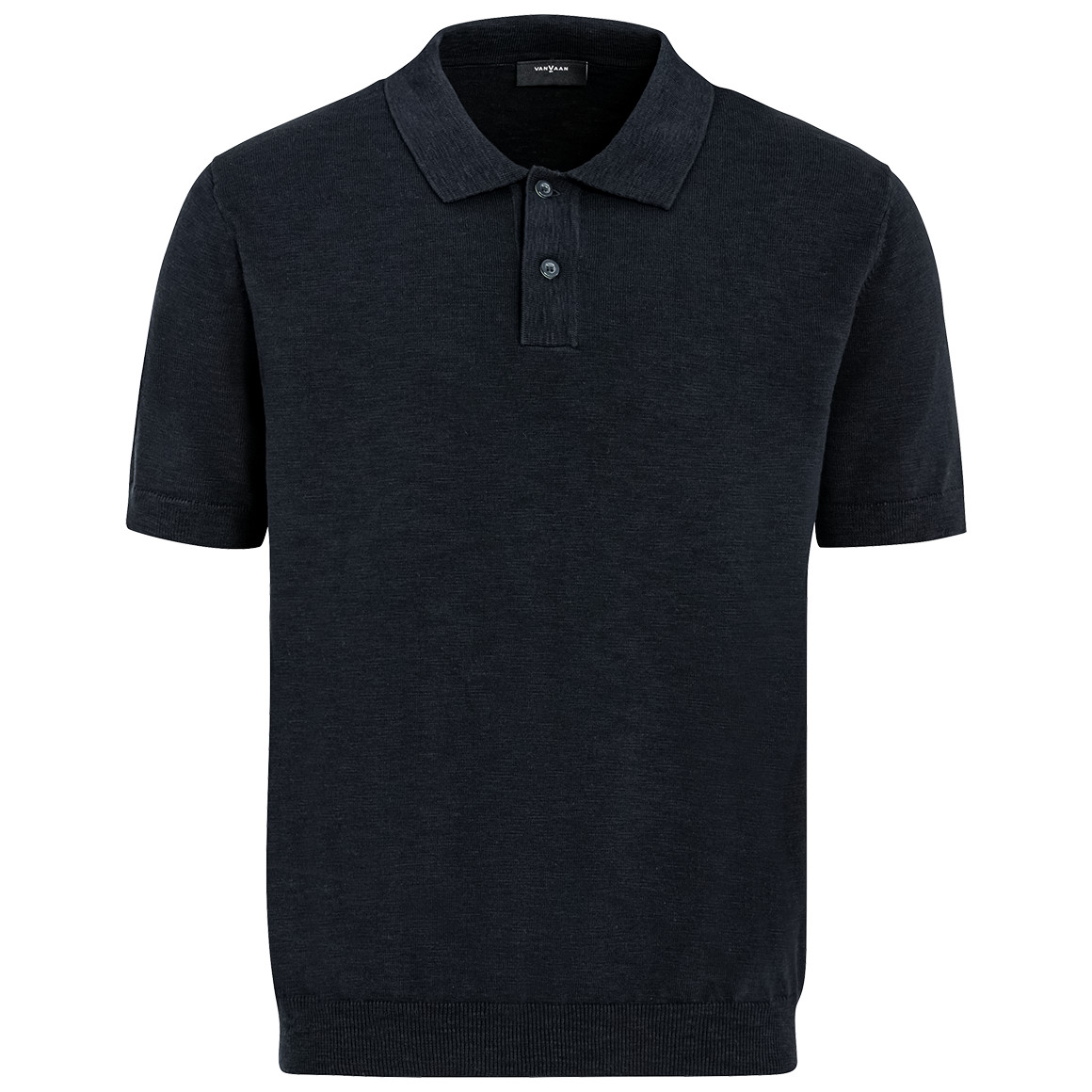 VanVaan Herren Strick-Poloshirt aus Baumwolle dunkelblau