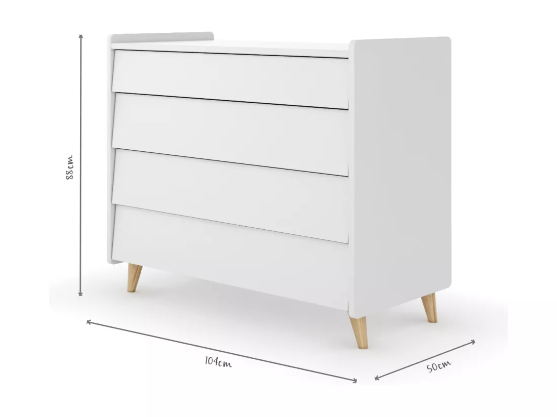 Commode 4 tiroirs bois massif bois PETER