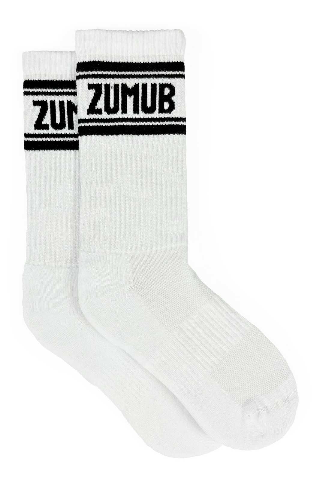 Conjunto de meias longas Zumub Gym Hero nas cores branca e azul + preta e branca