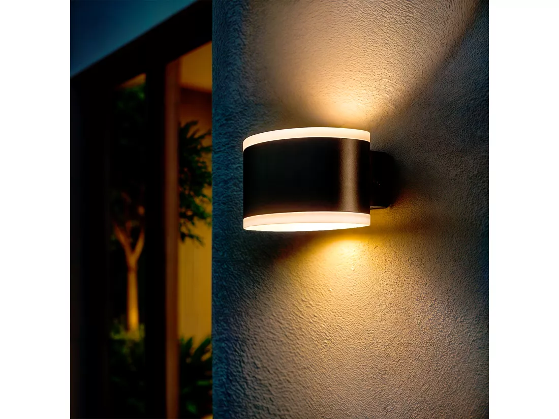 Applique Murale Extérieure LED 12W Éclairage Rectangulaire Noire Bertol Noir