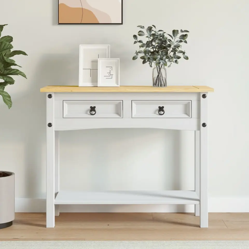 vidaXL - Console Tafel - Wit - Grenenhout