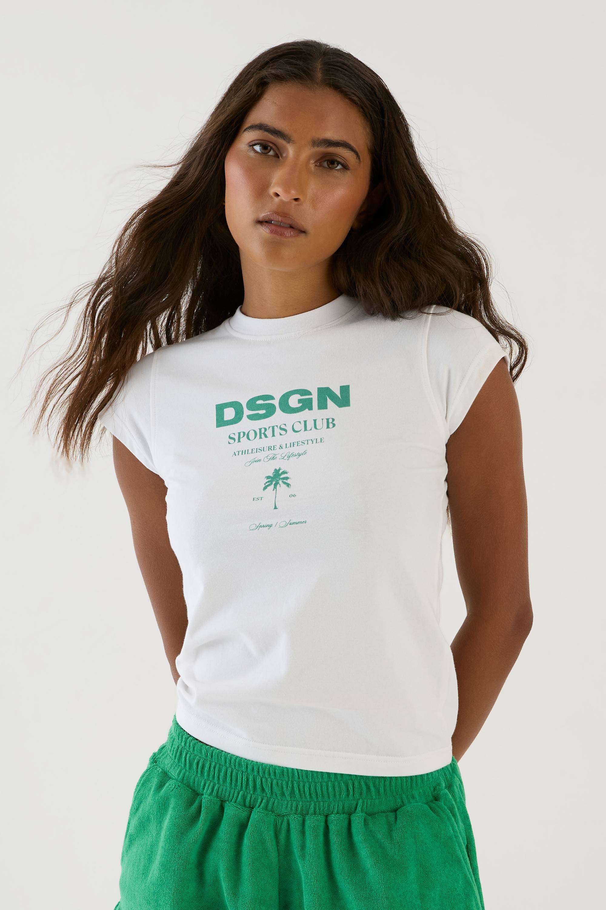 T-shirt Ajusté Imprimé Palmiers Dsgn Studio