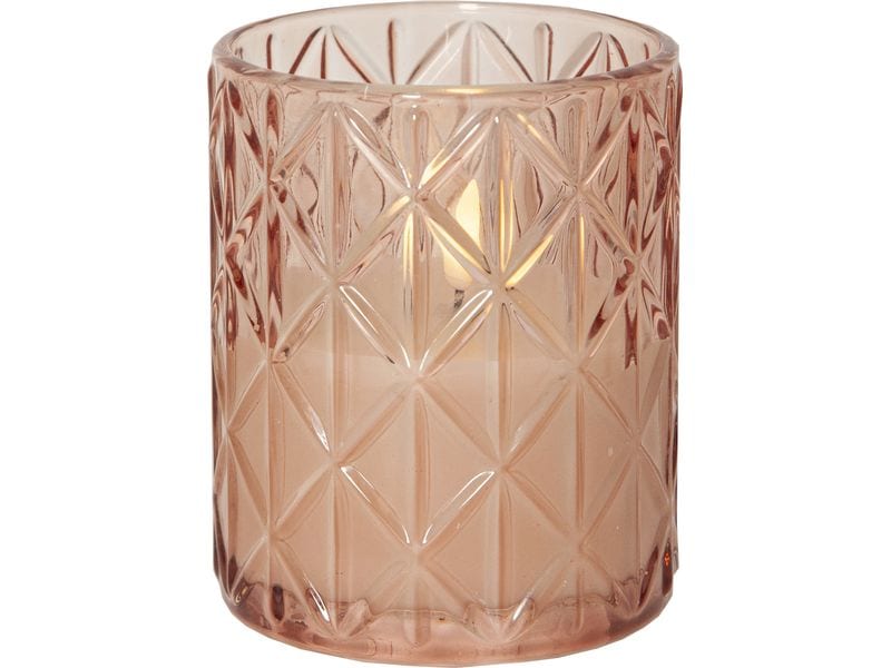 Star Trading LED-Kerze Flamme Romb, 12.5 cm, Pink Elektrische Kerze