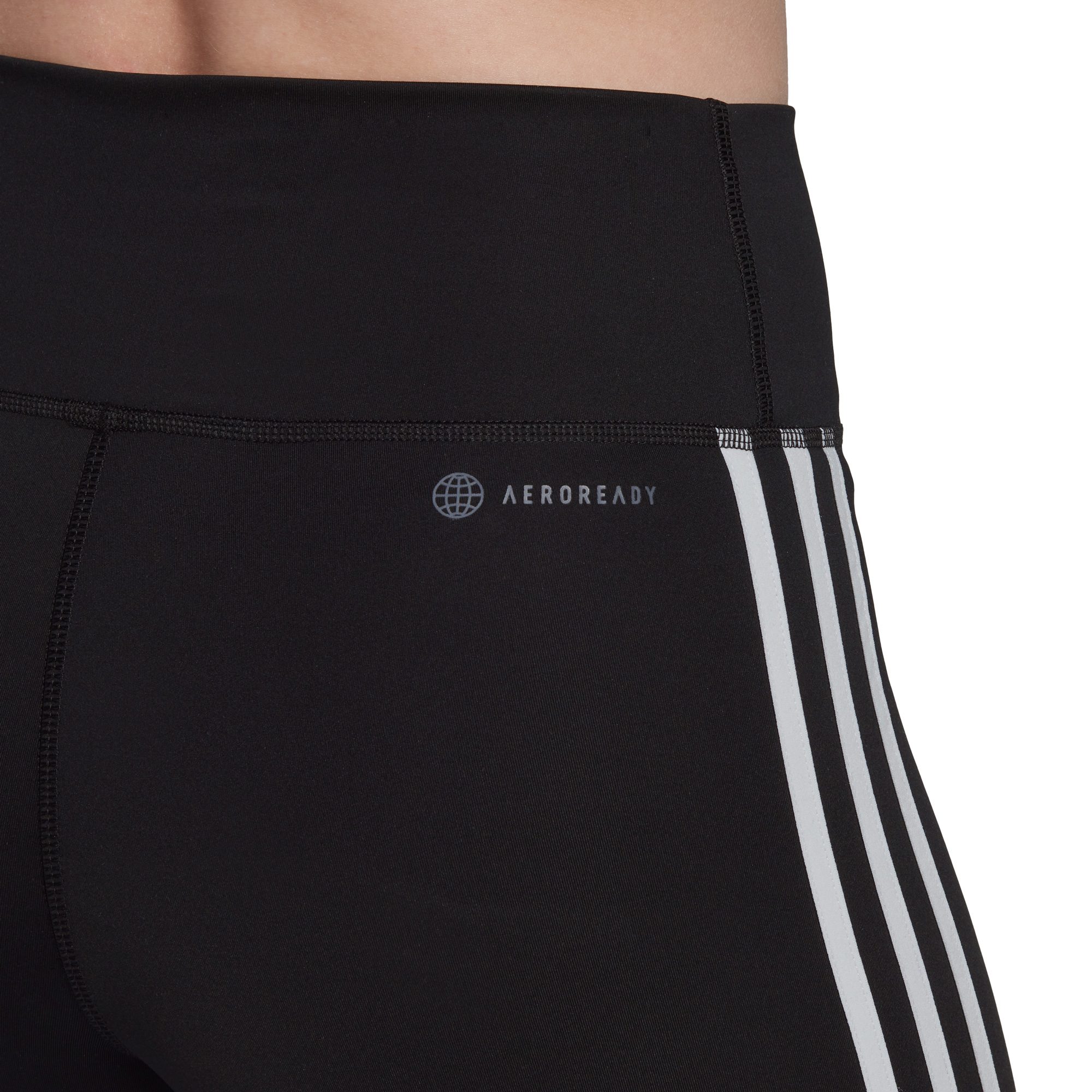 adidas Training Essentials 3-Streifen High-Waisted Tights Damen schwarz