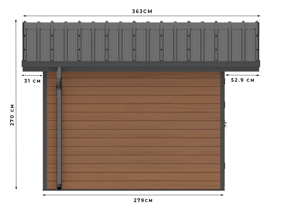 Abri de jardin composite braga - 9m2 brun - epaisseur des madriers : 28mm - cabane atelier / abri velo - menuiseries en aluminium
