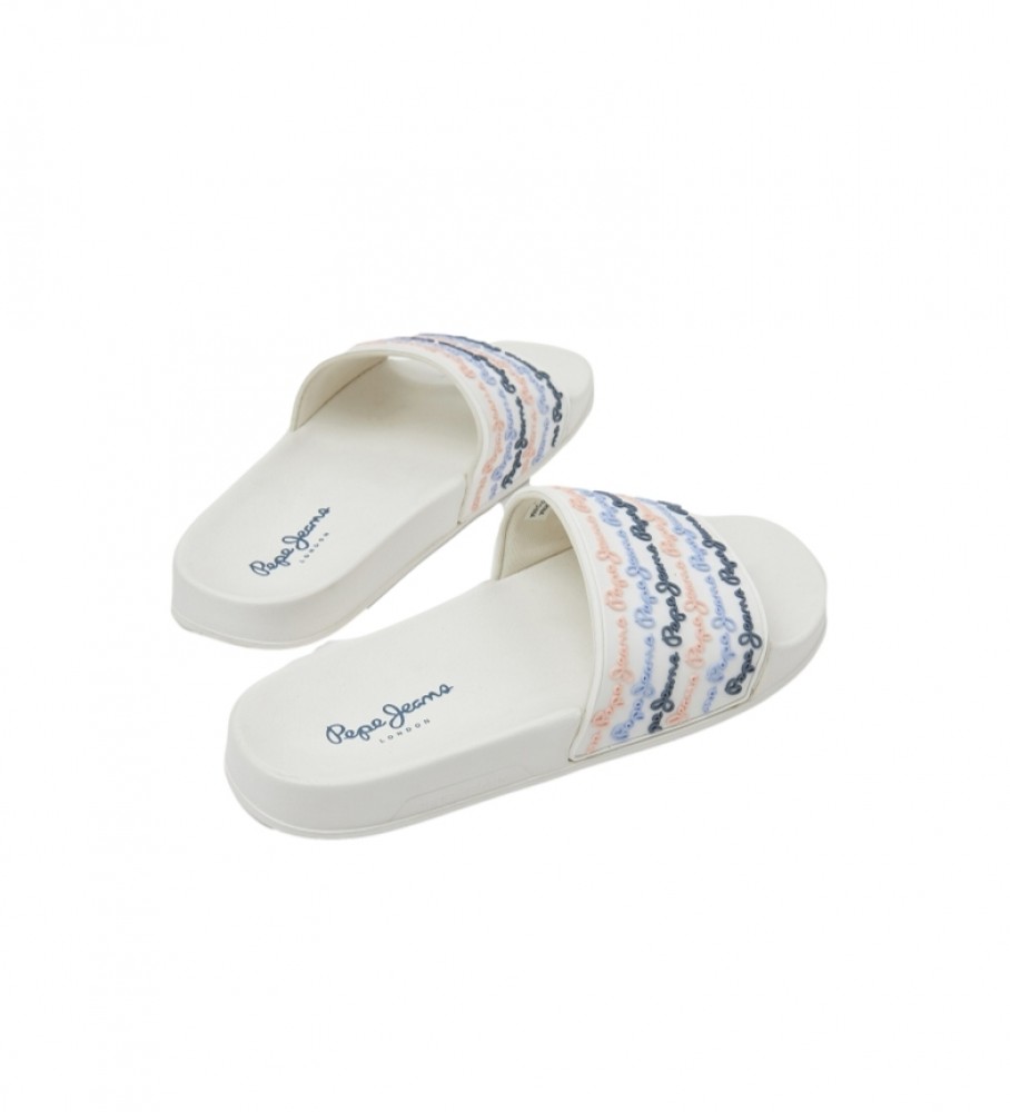 Conjunto de chinelos Pepe Jeans Slider brancos