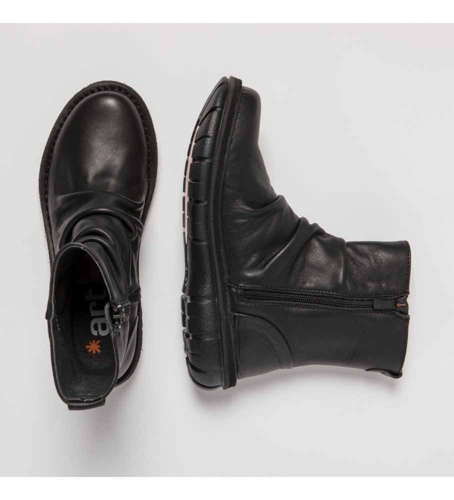 Botas de tornozelo Art em couro preto