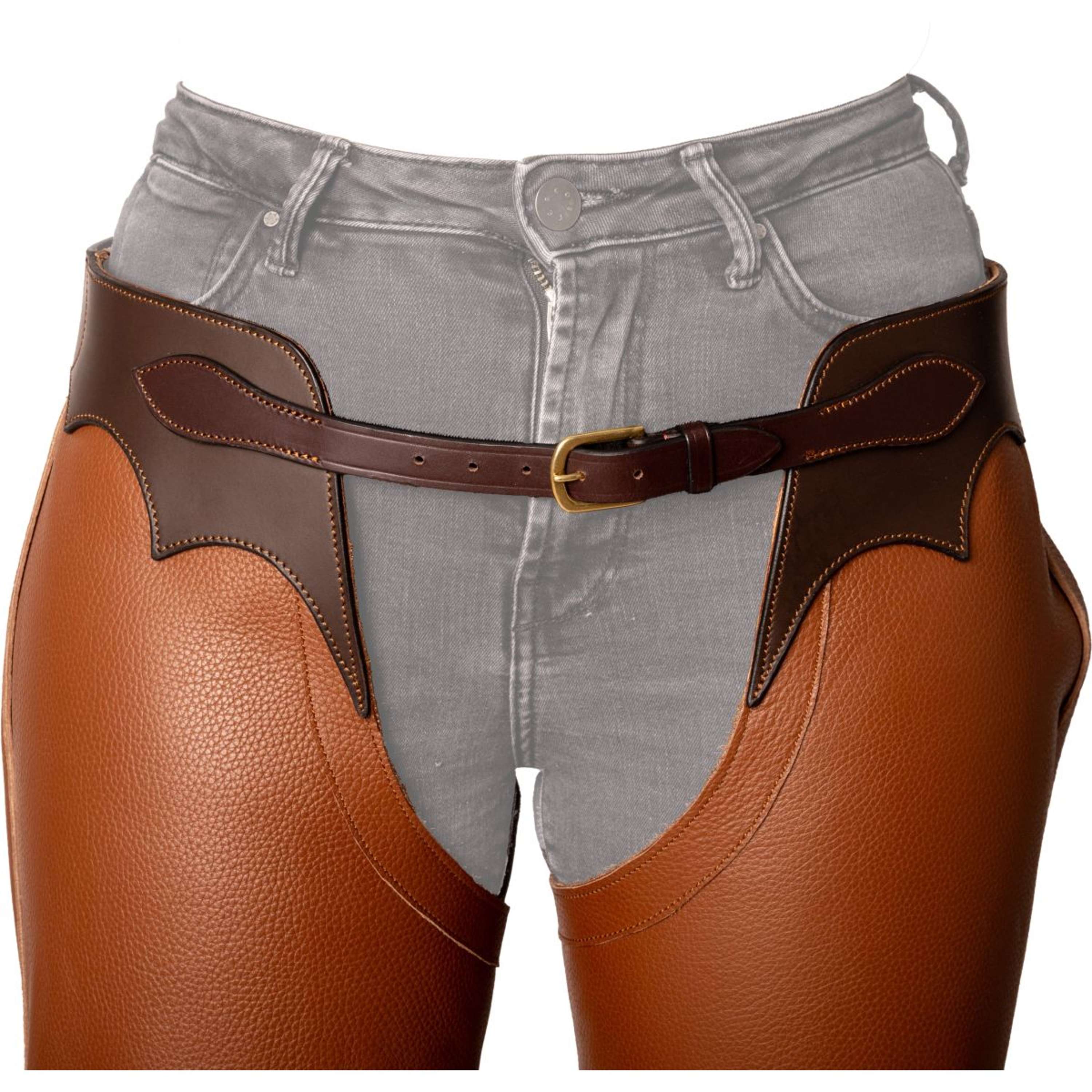 Dyon Lange Chaps Leer Standard Cognac