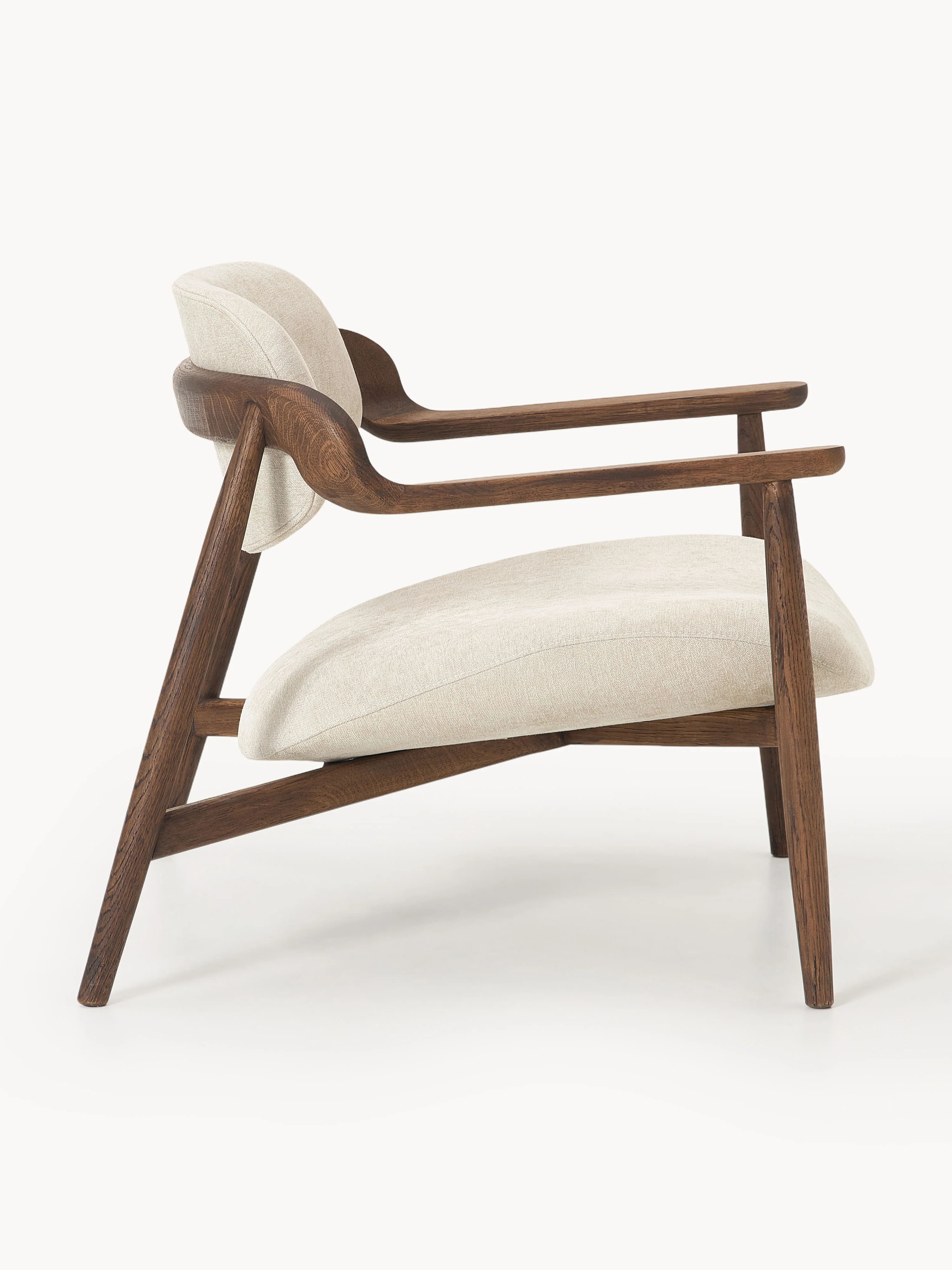 Loungefauteuil Rae van eikenhout