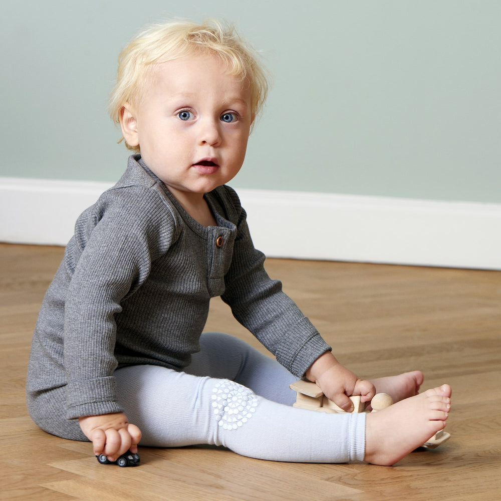 Køb Gobabygo Sky Blue Crawling Leggings Organic Bomuld
