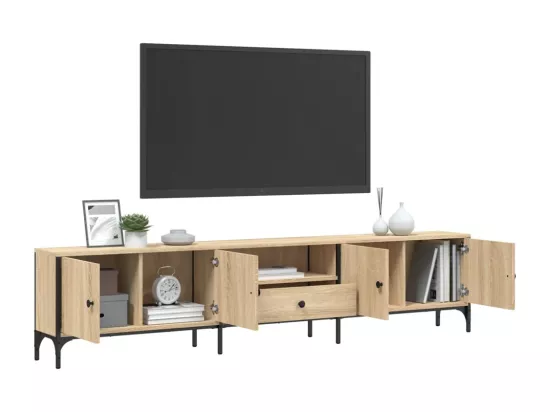 Meuble TV à tiroir chêne sonoma 200x25x44 cm bois d'ingénierie