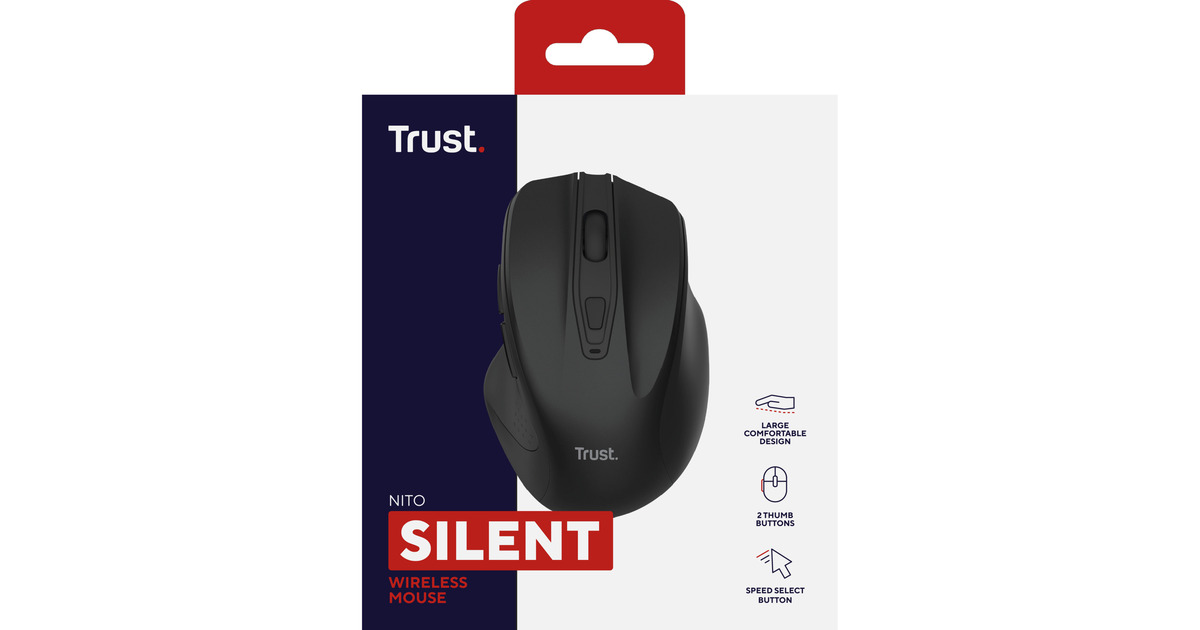TrustNito Stille draadloze muis  (Zwart, 800 - 2.200 dpi)