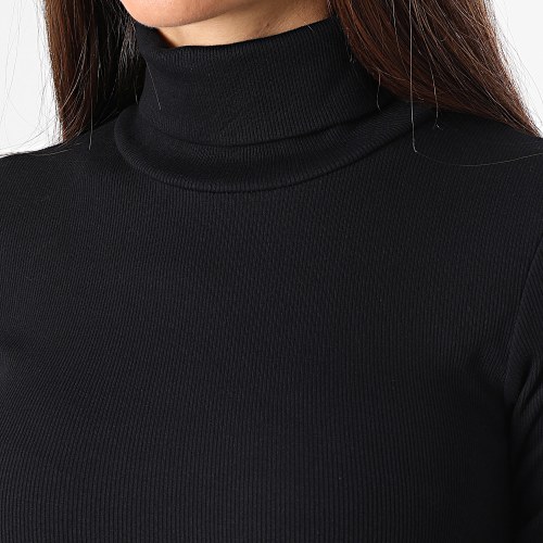 Tee Shirt Col Roulé Manches Longues Femme JJXX Fan Noir