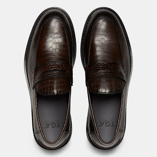 TGA 6110 Loafers, Dark Brown, 44