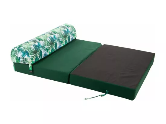 Chauffeuse double en coton coussin imprimé Deep jungle