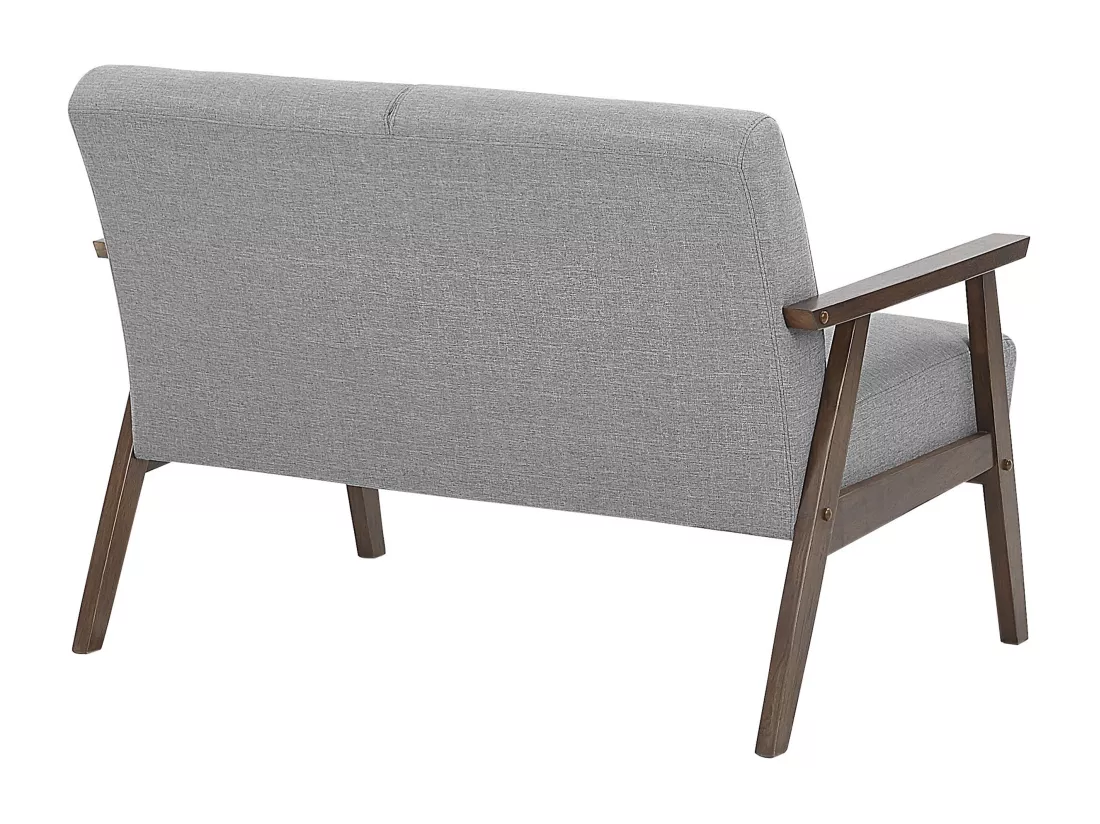 Canapé 2 places en tissu gris ASNES