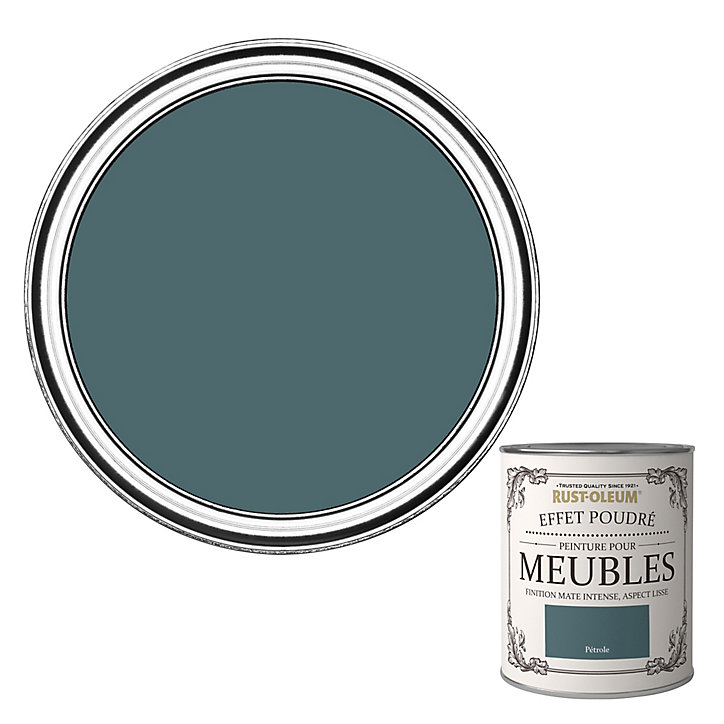 Peinture pour meubles Rust-Oleum pétrole effet poudré mat intense 0,75L
