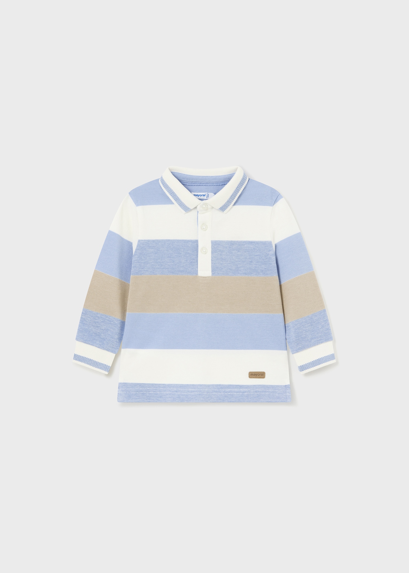Camisa polo infantil Better Cotton em piqué com listras