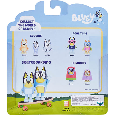 Bluey skateboarding figur 2-pak