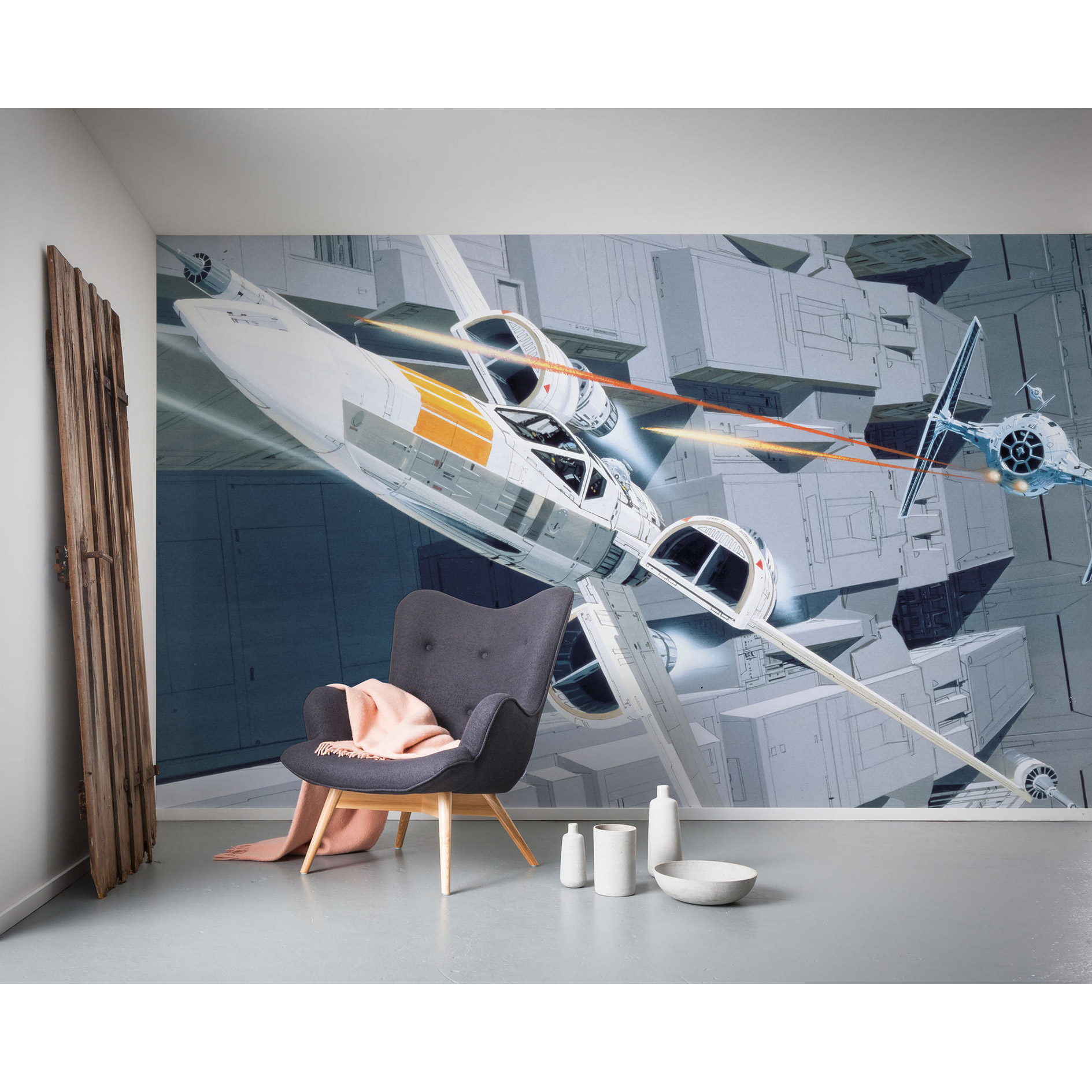 Vlies-Fototapete STAR WARS X-WING V TIE-FIGHTER - 500x250 cm