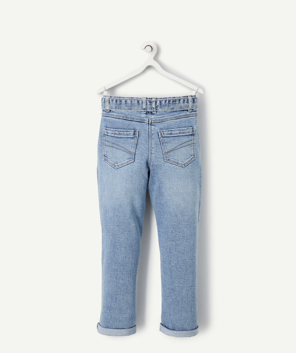 JEAN MOM FILLE EN DENIM LOW IMPACT BLEU AVEC CEINTURE